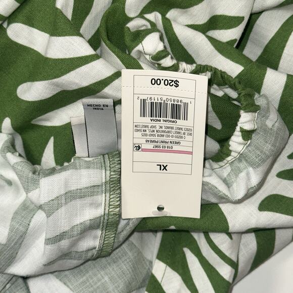 A New Day Green White Leaf Print Sundress XL – Sleeveless Summer Dress - Picture 8 of 9